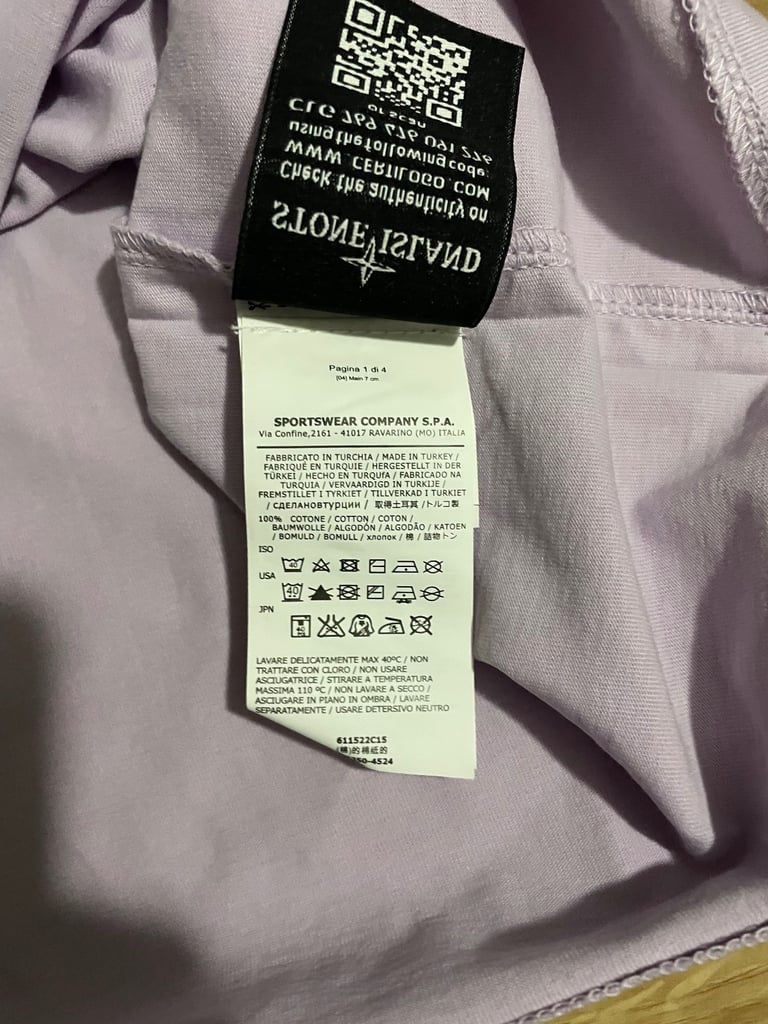 Stone island t shirt lilac 