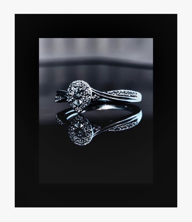 H.Samuel Pear Halo Diamond Ring 