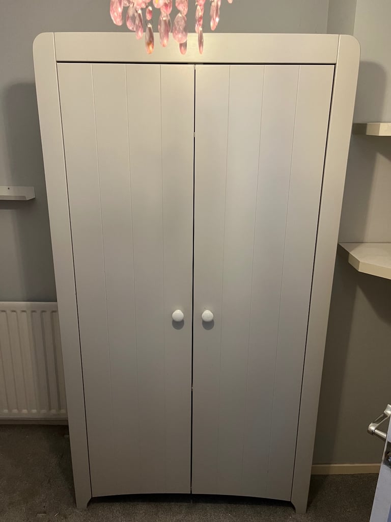 Grey matching nursery wardrobe and draws/changing table