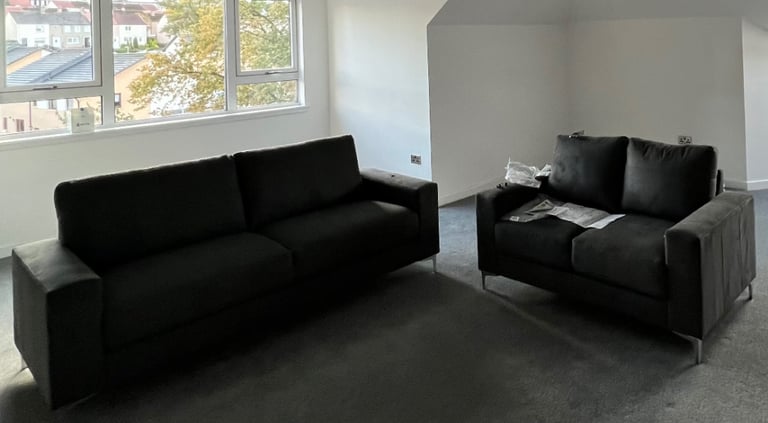 Dark Grey 3 & 2 Seater Sofa - under 1yr old