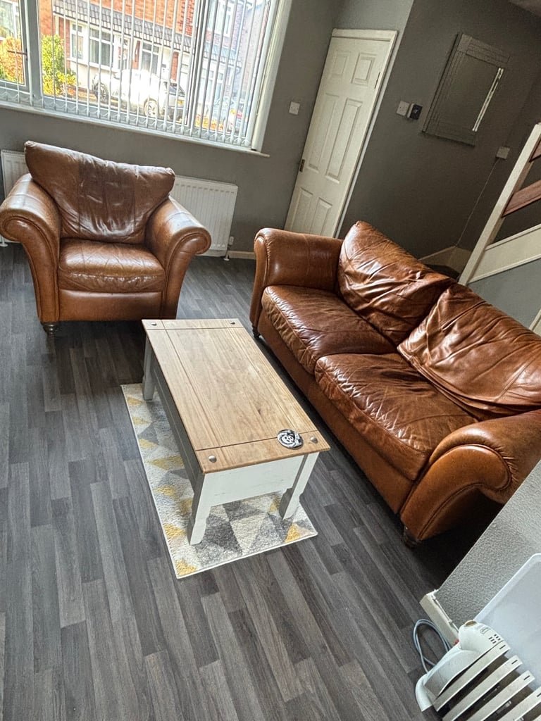 Italsofa Italian Leather 2 Piece Sofa And Arm Chair 