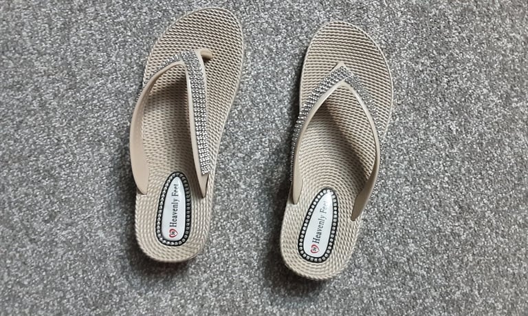 image for Glittery flip flops
