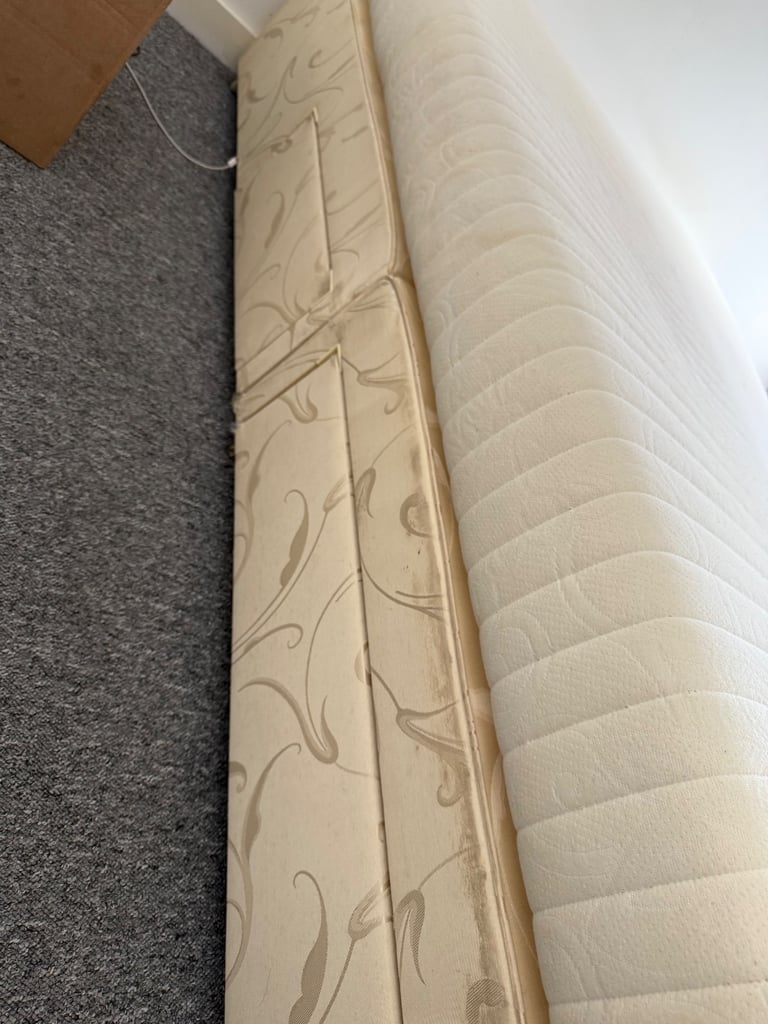 King size divan bed frame with Mattress & large storage 