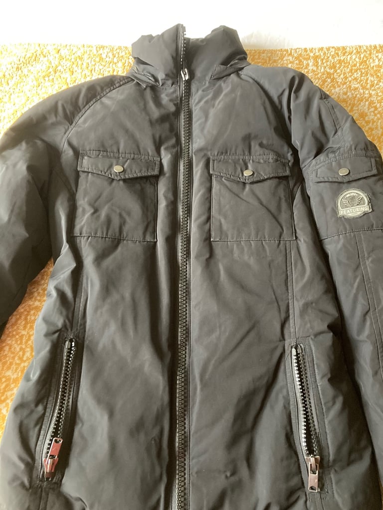 Black ladies parka with duck feather size 38