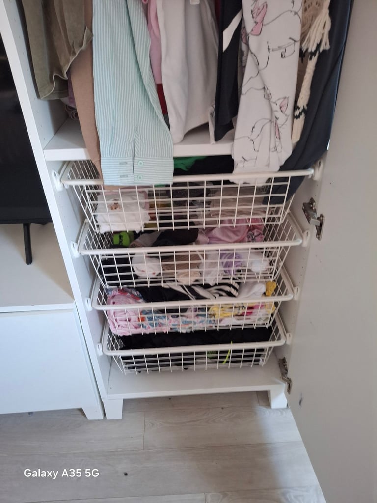 Ikea fonnes white single wardrobes