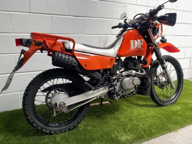 1998 JDM Suzuki DF200E enduro with large rack and headlight guard