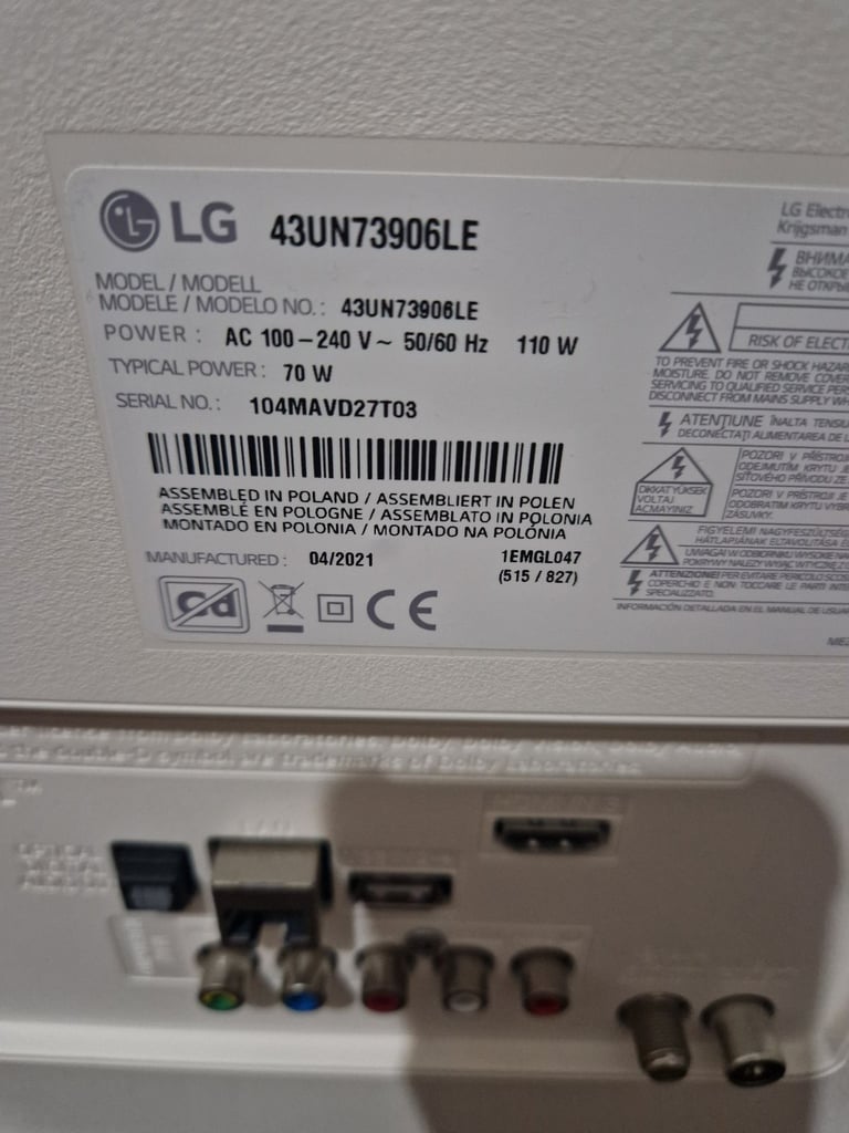 LG Smart TV HDR 4K Ultra HD Led 43 inches for sale 