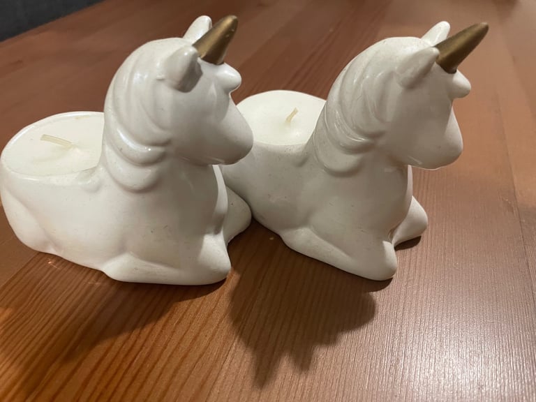 2 Unicorn Candle Holders 
