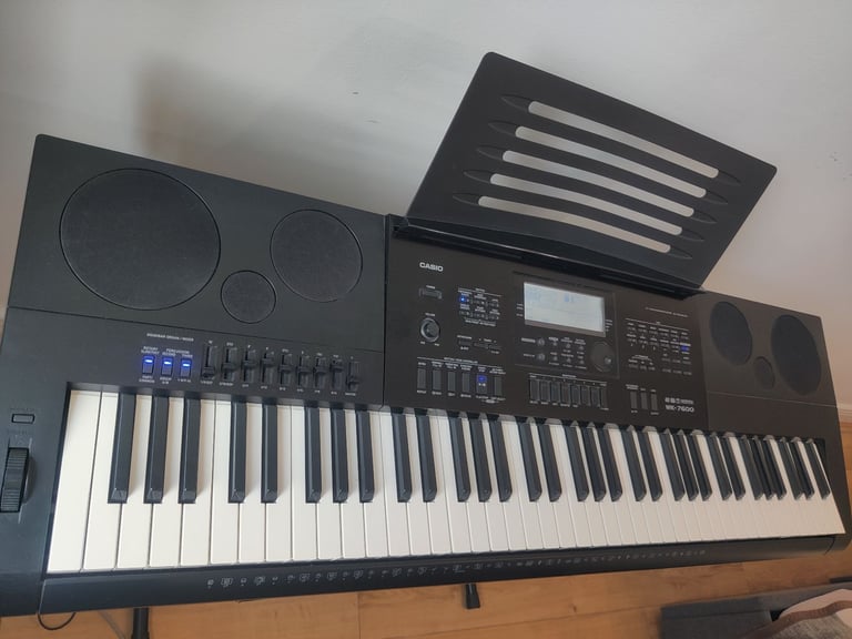 Casio WK-7600 76 Key Piano Style Portable Keyboard with Metal Stand and Pedal