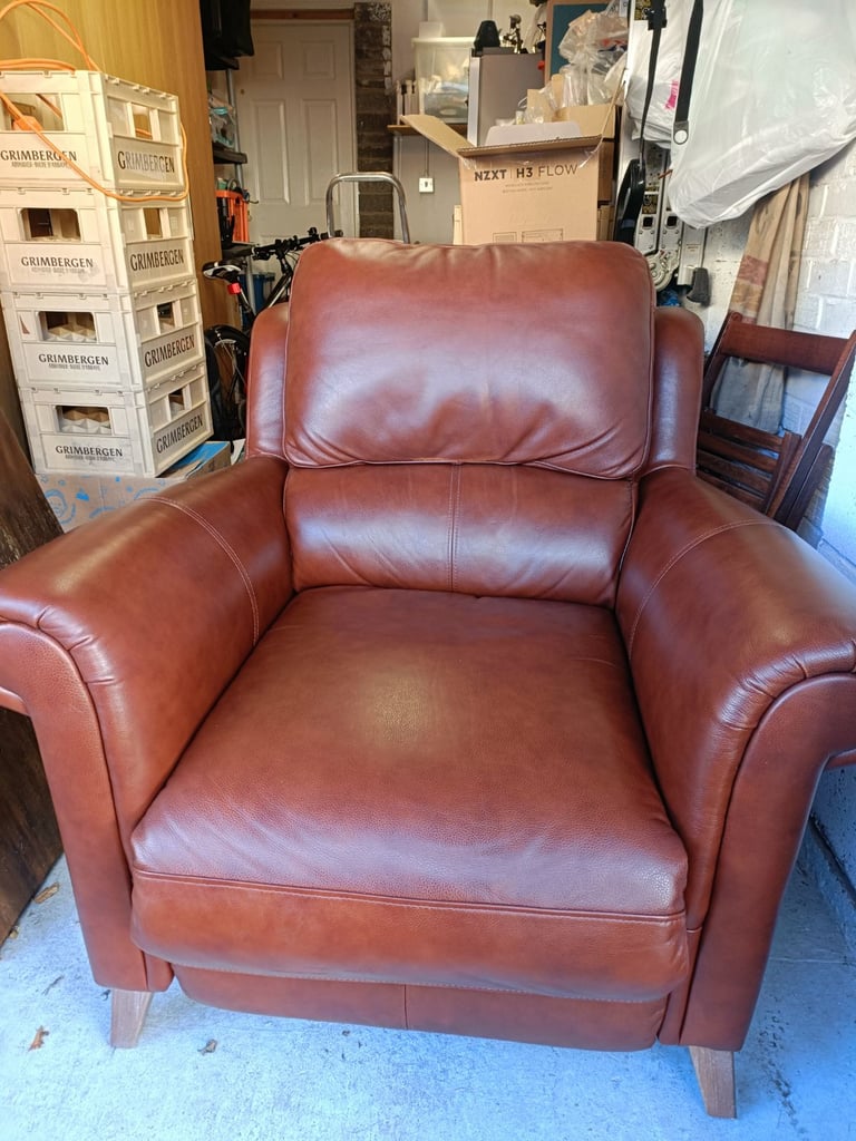 image for Leather electric reclining armchair