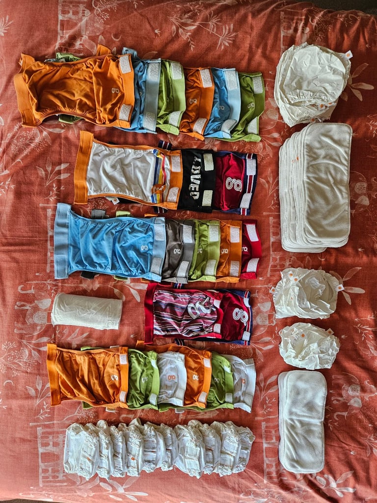 Gnappies Washable Nappies Bundle, 4 sizes, newborn to 16kg