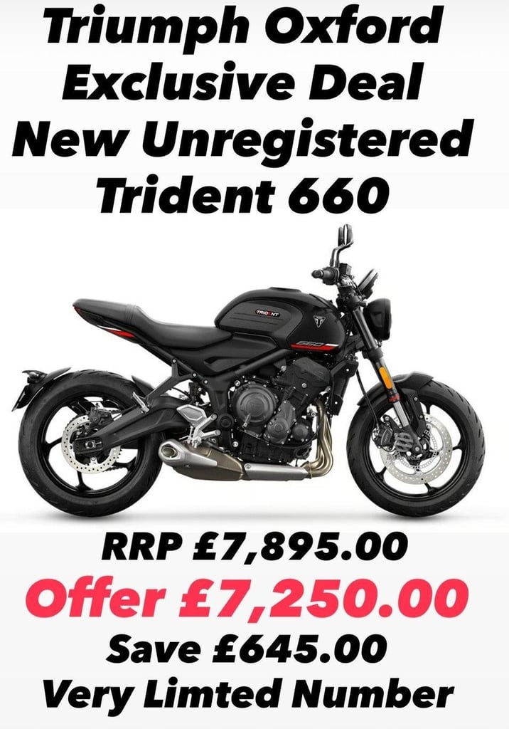 image for New Unregistered Triumph Trident 660 Motorcycle Deal  - Save £695.00 