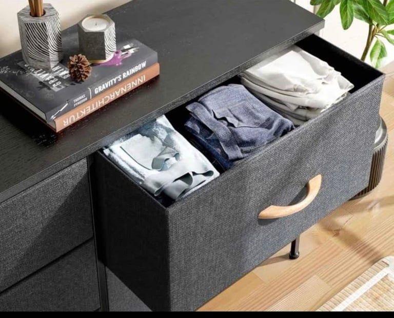 Dresser for Bedroom with 5 Drawers, Storage Organizer, Wide Chest of Drawers. RRP £89.99 Brand new.