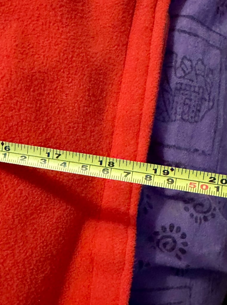 Pet beanbag in orange fleece. 