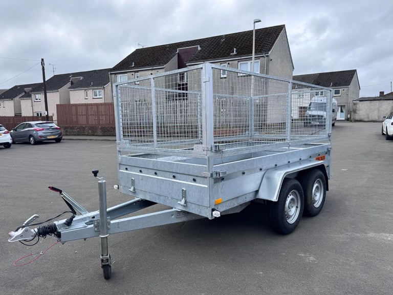 Brand New 10ft x 5ft Twin Axle Heavy Duty Trailer With 80cm Mesh 2700KG Braked