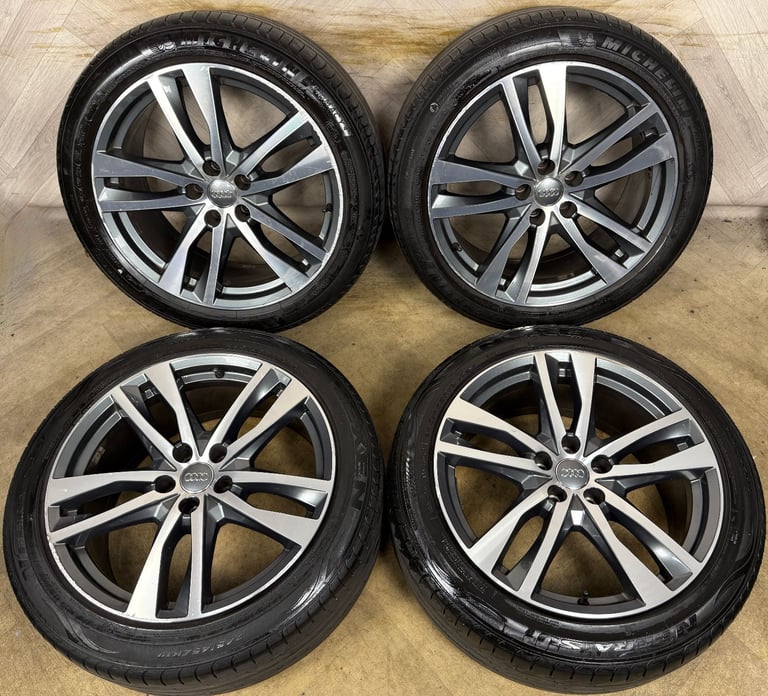 19'' GENUINE AUDI A6 C8 S LINE 5 DOUBLE SPOKE ALLOY WHEELS TYRES ALLOYS