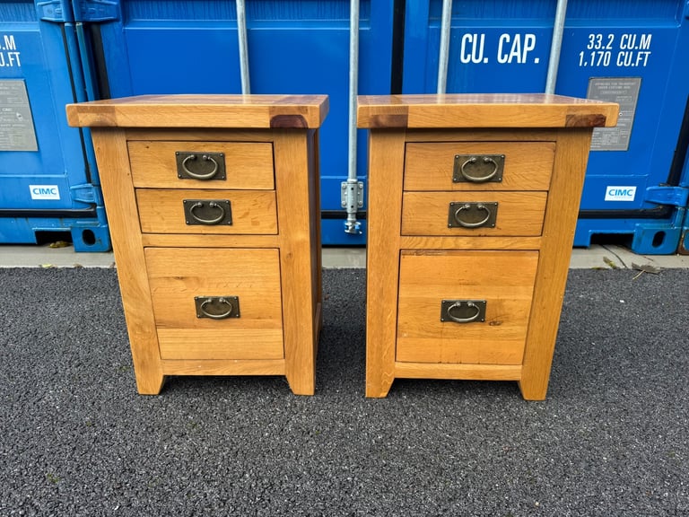 Rustic solid oak bedside cabinets possible Delivery 50 cm x 40 and 70 high