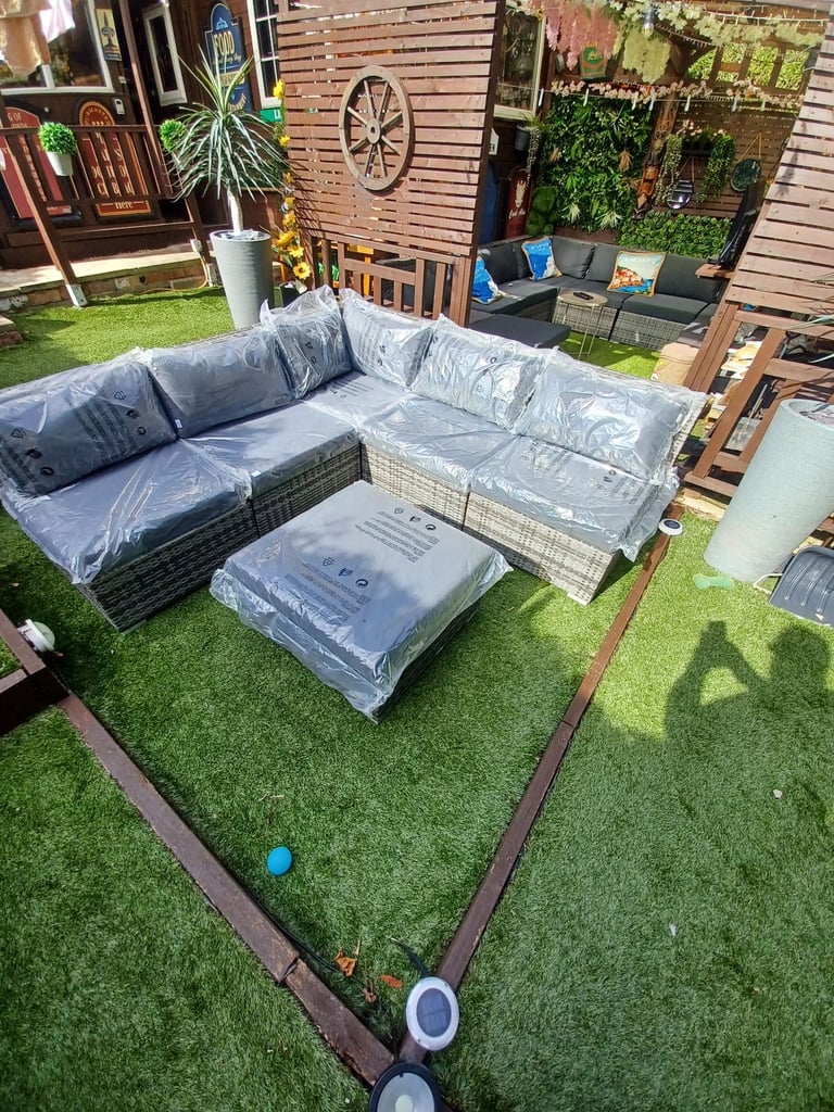 image for Brand new top quality grey 6pc garden rattan furniture 