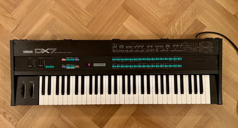 image for Yamaha DX7 Synthesizer Mk1 with original stand, soft case and manual.