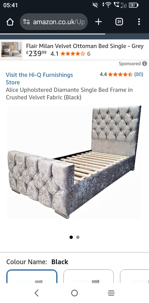 image for Crushed velvet double bed.
