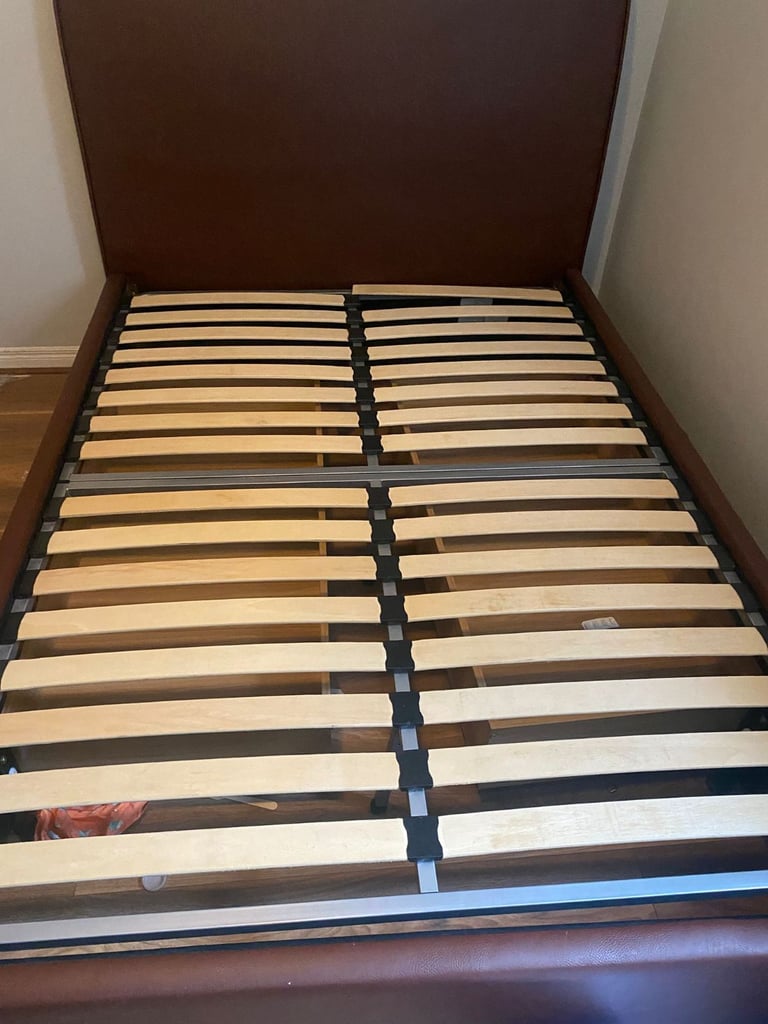 4 6 leather bed frame with big jumbo drawer £85