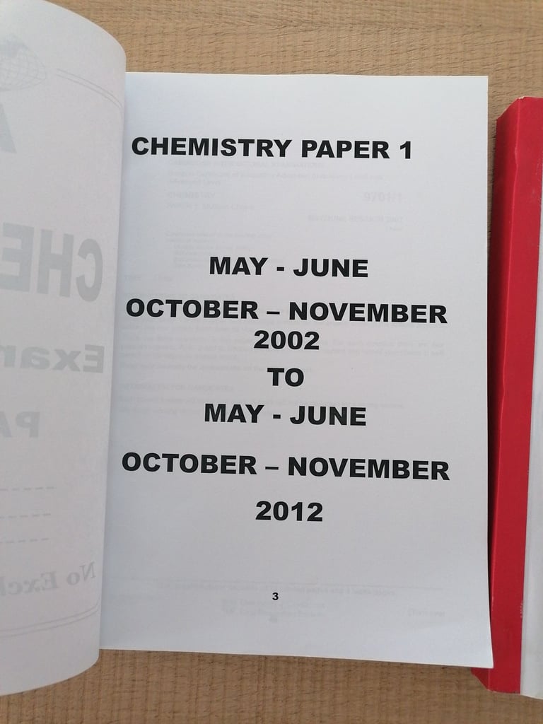 AS Level Biology and Chemiatry Practice Papers