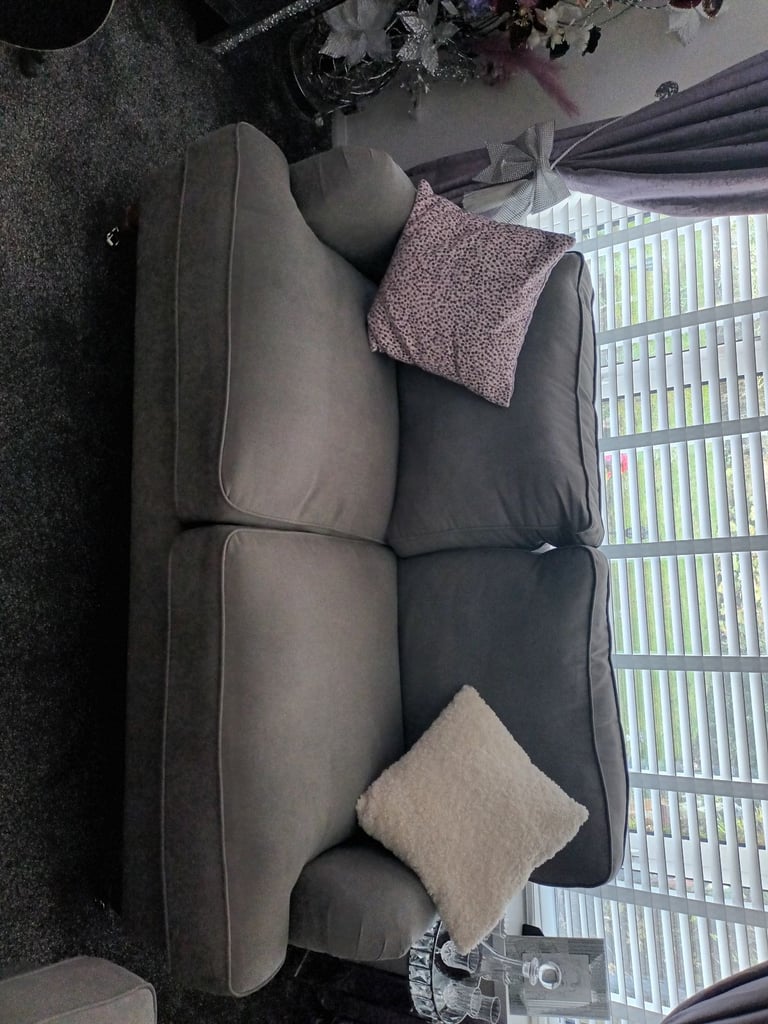 3 and 2 seater sofas grey fabrics 