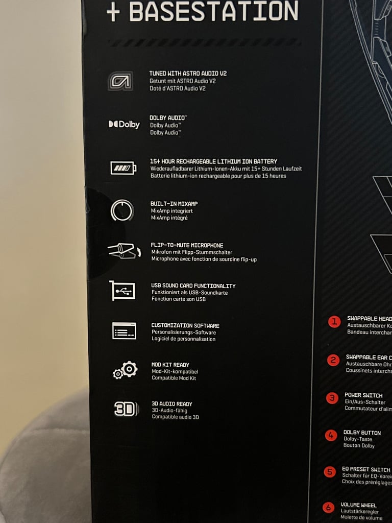 Astro A50 wireless headset and base station