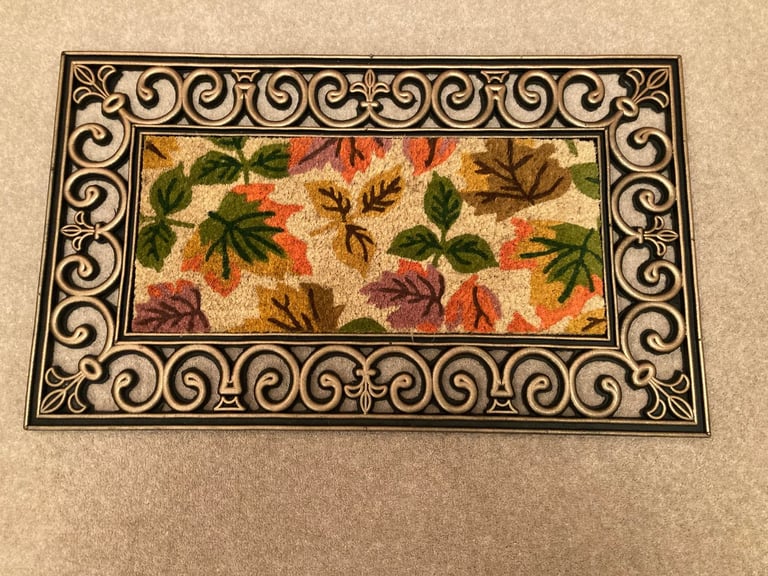 image for Autumn Rectangular Coir and Rubber Door Mat