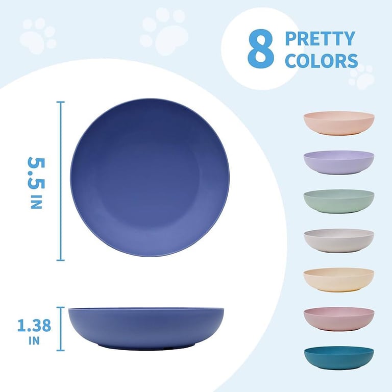 Wheat straw eco cat food bowls - 8 pack