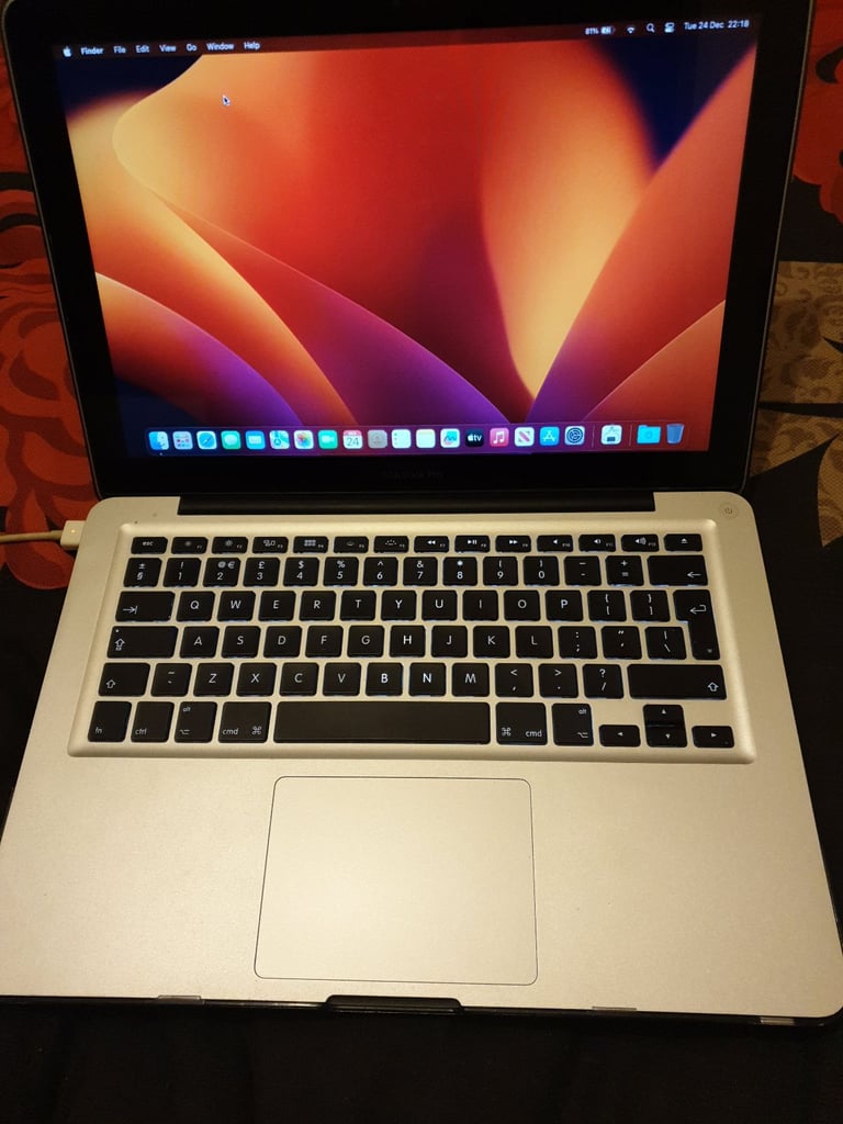 APPLE MACBOOK PRO A1278 13inch LAPTOP WITH CHARGER 2.5GHZ I5 CPU, 8GB DDR3 256GB SSD, MACOS VENTURA
