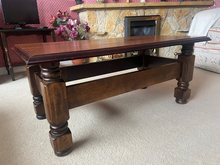 image for Solid dark wood coffee table Vintage?
