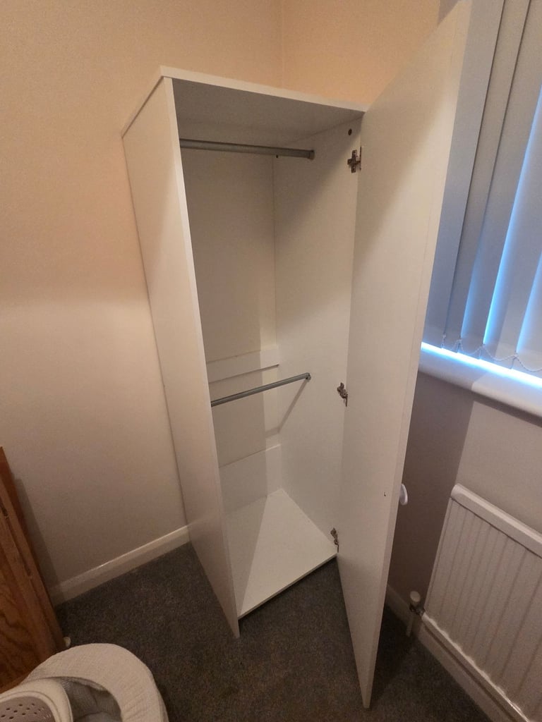 Kids single white wardrobe 