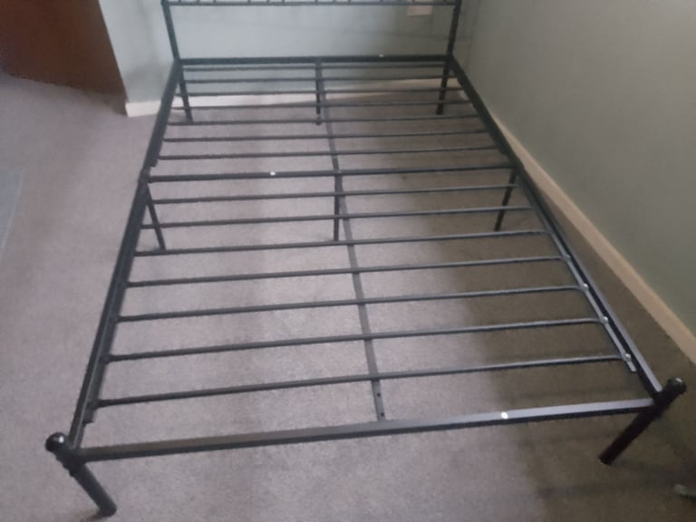 image for Black double bed frame metal 