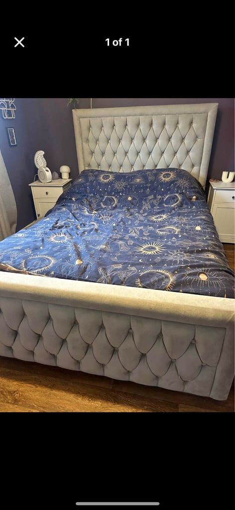 image for Grey double bed frame (delivery available)