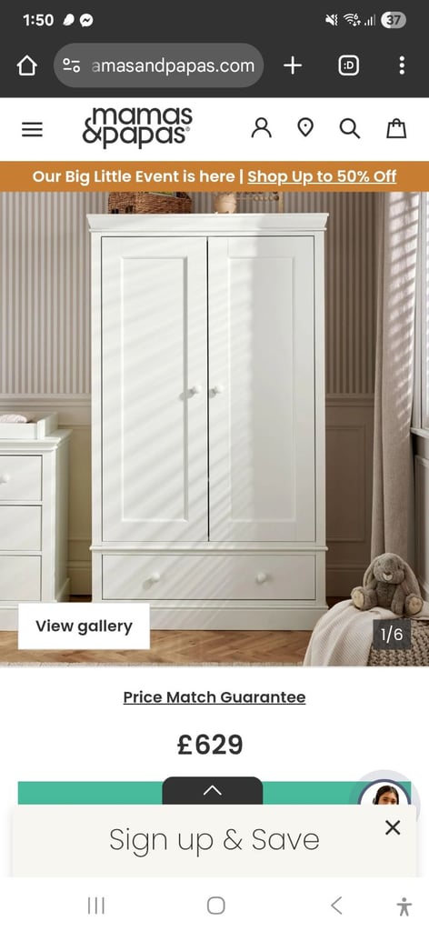 Mamas and papas nursery wardrobe oxford