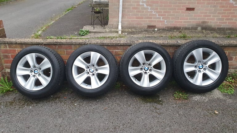 4X GENUINE BMW Style 327 ALLOYS WITH 225/55 R17  GOOD YEAR WINTER TYRES