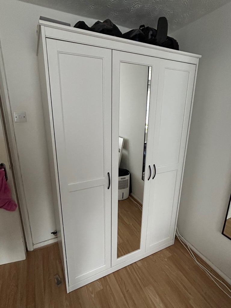 White wardrobe with mirror