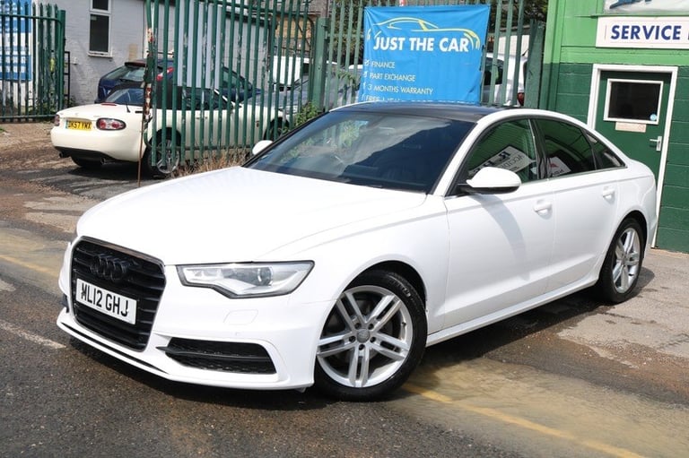 2012 Audi A6 2.0 TDI S LINE White Sat Nav Black Leather Heated Seats Long MOT