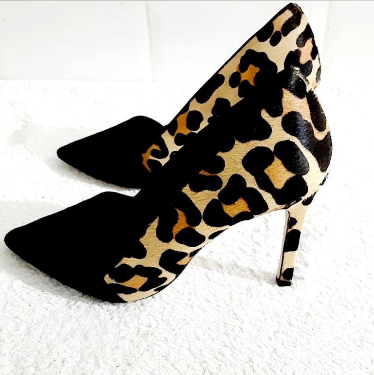 Dune London Analise Women's High Heel Leopard Peony Pumps Shoes Boxed, Spare Heels 5/38