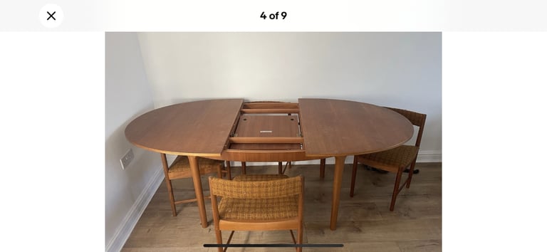 image for A MID-CENTURY McINTOSH EXTENDING 4/6 SEATER DINING TABLE & 4 MATCHING CHAIRS GREAT CONDITION