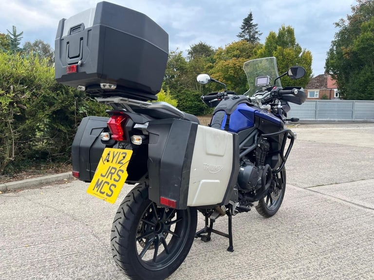 2012 12 TRIUMPH EXPLORER 1215 BLUE TIGER 1200 ADVENTURE TOURER FULL LUGGAGE