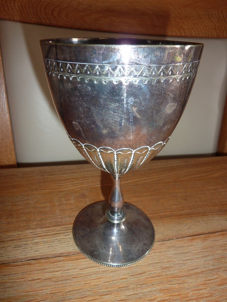 ANTIQUE HUKIN and HEATH LTD. SILVERPLATE GOBLET. 1919.