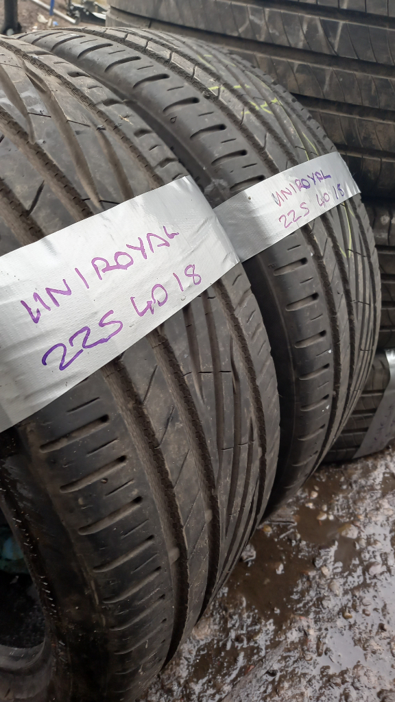  225 40 18 UniRoyal Rainsport Matching pair Only £100 fitted and balanced open 7 days