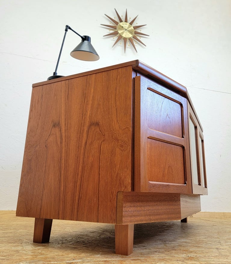 Retro Nathan Squares Teak Sideboard/TV Unit/Record Cabinet - Mid Century G-Plan Era