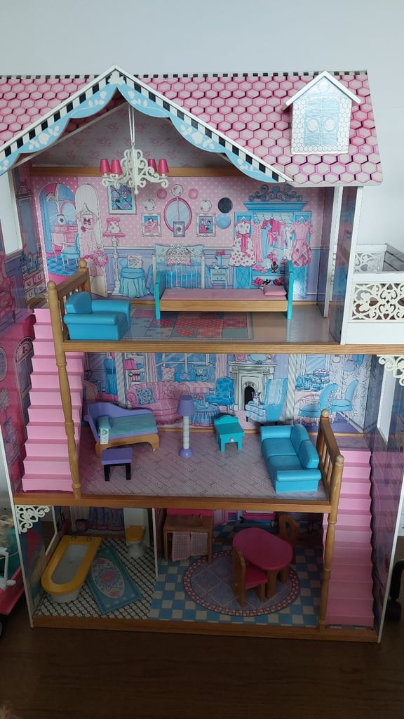 Kidcraft wooden dolls house with furniture