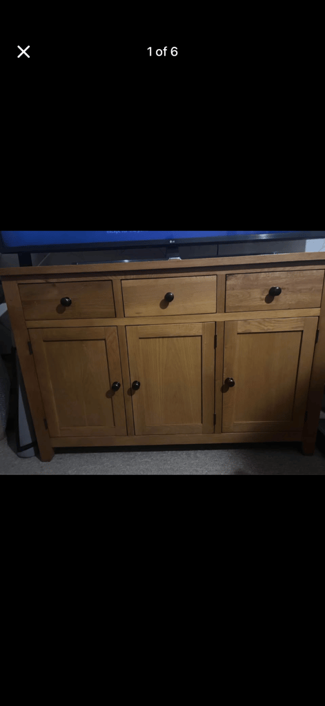 image for DFS Maud Oak Sideboard like New only selling because the colours don’t suit our new house.