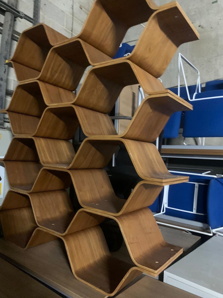 Honeycomb Polygon Bentwood Shelving Unit Room Divider