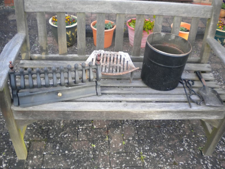 FIRE PLACE  ITEMS  FRONT COVER .GRATE. LOG/COAL BIN. TONGS,SHOVEL,POKER. FROM £5