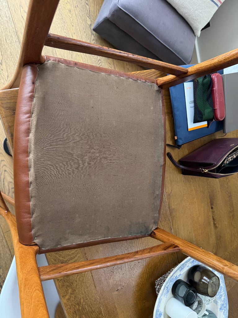 6 Danish rosewood and leather matching dining chairs